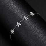 925 Silver Moissanite Name Letters Bracelet Initial Charms Women Jewelry
