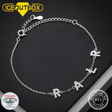 925 Silver Moissanite Name Letters Bracelet Initial Charms Women Jewelry