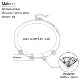 925 Silver Moissanite Name Letters Bracelet Initial Charms Women Jewelry