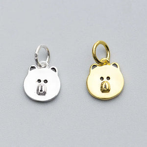 925 Silver Bear Charms 9x8mm Pendants Bracelets Gift DIY Jewelry