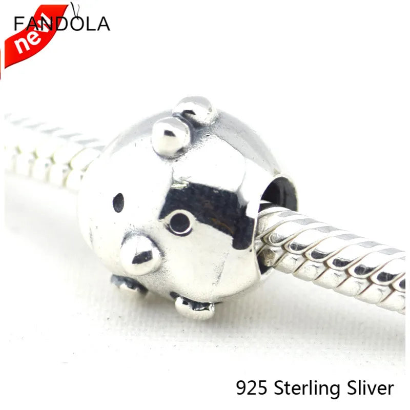 925 Sterling Silver Chicken Charm Bracelet Bead Jewelry Making