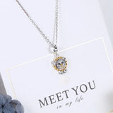 925 Silver Lion King Pendant Zircon Necklace for Women