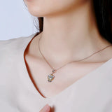 925 Silver Lion King Pendant Zircon Necklace for Women