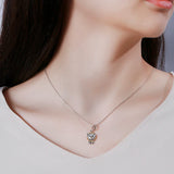 925 Silver Lion King Pendant Zircon Necklace for Women