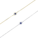 925 Silver Evil Eye Charm Chain Bracelet for Girls
