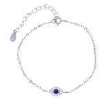 925 Silver Evil Eye Charm Chain Bracelet for Girls