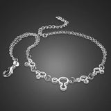 925 Sterling Silver Mickey Anklets for Women & Girls