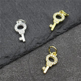 925 Sterling Silver Key Charms Pendants for Jewelry Making