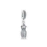 925 Silver Dress Pendant Charm for European Bracelets