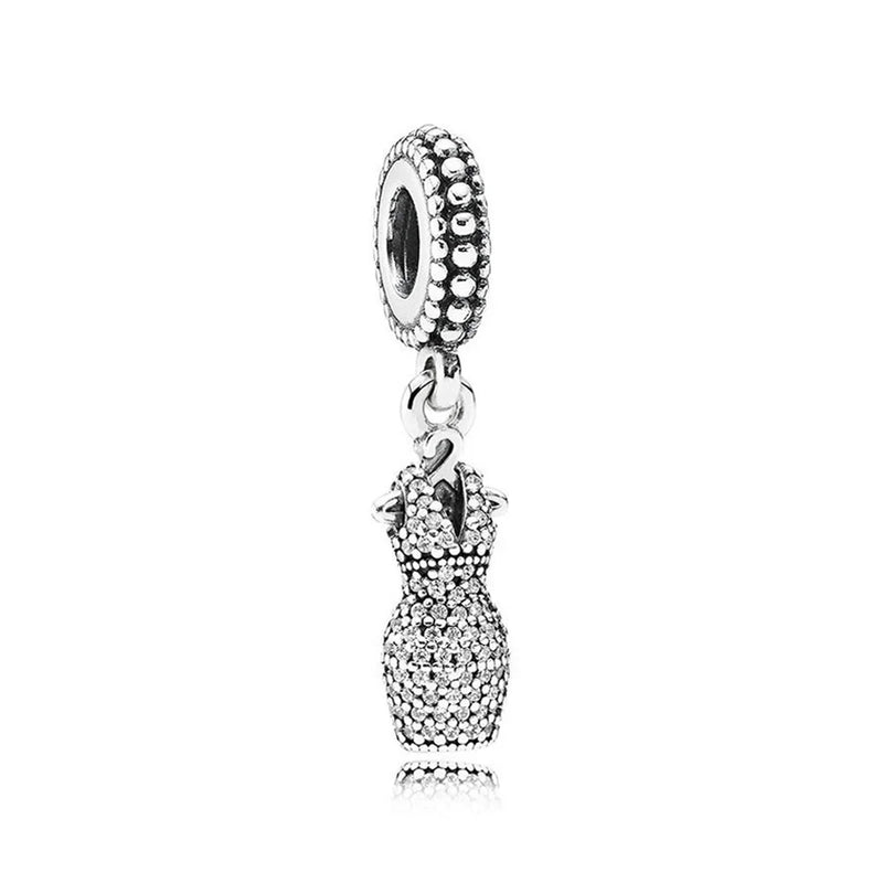 925 Silver Dress Pendant Charm for European Bracelets