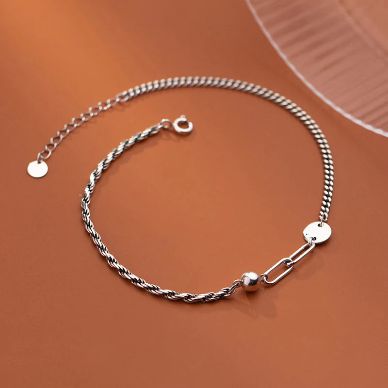 925 Sterling Silver Anklets for Women Adjustable Bracelet Jewelry