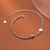925 Sterling Silver Anklets for Women Adjustable Bracelet Jewelry