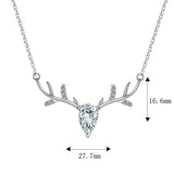 925 Silver Deer Necklace with Zircon Pendant for Women
