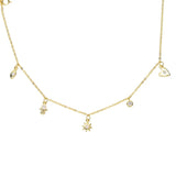 925 Silver Evil Eye Heart Charm Choker Necklace for Women