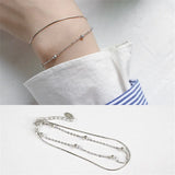 925 Sterling Silver Double Layered Bracelets For Women Accessories