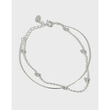 925 Sterling Silver Double Layered Bracelets For Women Accessories