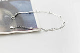 925 Sterling Silver Double Round Beads Bracelet Snake Bone Chain