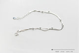 925 Sterling Silver Double Round Beads Bracelet Snake Bone Chain