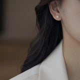 925 Silver Drop Earrings Asymmetric Snowflake Zircon Tassel Jewelry