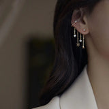 925 Silver Drop Earrings Asymmetric Snowflake Zircon Tassel Jewelry