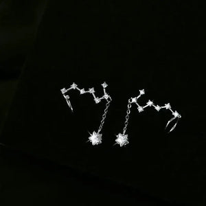 925 Silver Drop Earrings Big Dipper Zircon Earings
