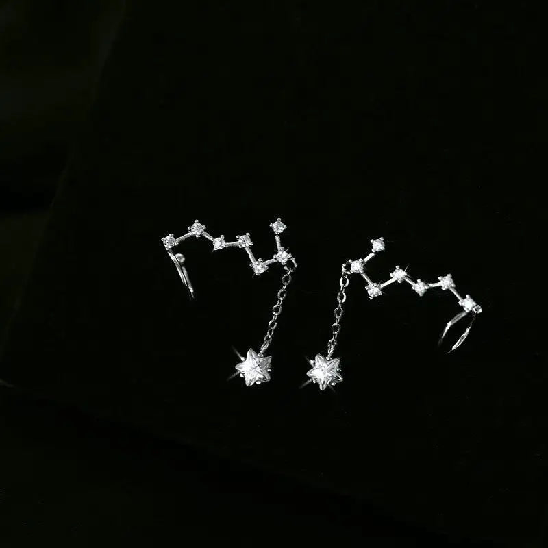 925 Silver Drop Earrings Big Dipper Zircon Earings