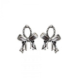 925 Silver Drop Earrings Unique Vintage Bow Jewelry