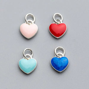 925 Silver Heart Charms 10.5x10mm Dangle Pendants DIY Jewelry Making