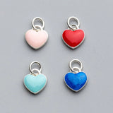 925 Silver Heart Charms 10.5x10mm Dangle Pendants DIY Jewelry Making
