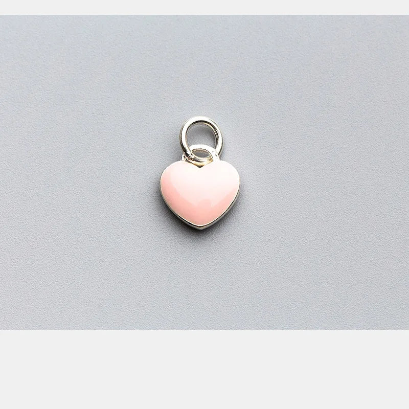 925 Silver Heart Charms 10.5x10mm Dangle Pendants DIY Jewelry Making
