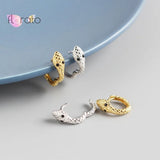925 Silver Snake Hoop Earrings Punk Style Animal Brinco