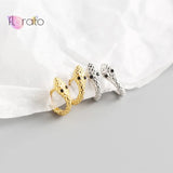 925 Silver Snake Hoop Earrings Punk Style Animal Brinco