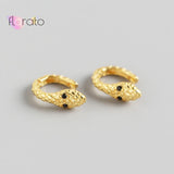 925 Silver Snake Hoop Earrings Punk Style Animal Brinco