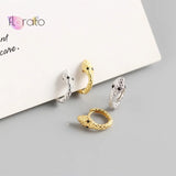 925 Silver Snake Hoop Earrings Punk Style Animal Brinco