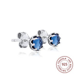 925 Silver Crown Stud Earrings Sparkle Jewelry for Women