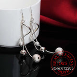 925 Silver Tassel Drop Earrings, Wedding Jewelry, Korean Light Sand Beads
