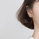 925 Silver Cat Paw Hoop Earrings Zircon Ear Jewelry
