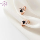 925 Silver Cat Paw Hoop Earrings Zircon Ear Jewelry