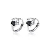 925 Silver Cat Paw Hoop Earrings Zircon Ear Jewelry