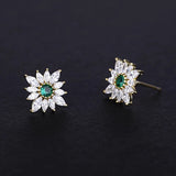 925 Silver Earrings Women Retro Zircon Wedding Jewelry