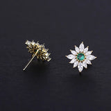 925 Silver Earrings Women Retro Zircon Wedding Jewelry