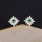 925 Silver Earrings Women Retro Zircon Wedding Jewelry