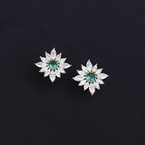 925 Silver Earrings Women Retro Zircon Wedding Jewelry