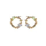 925 Silver Wreath Zircon Earrings for Women