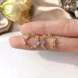 925 Silver Wreath Zircon Earrings for Women