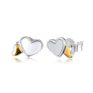 925 Sterling Silver Luminous Hearts Stud Earrings for Women