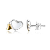 925 Sterling Silver Luminous Hearts Stud Earrings for Women