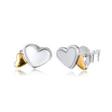 925 Sterling Silver Luminous Hearts Stud Earrings for Women