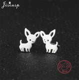 925 Silver Geometric Eyes Heart Stud Earring Boho