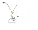 925 Sterling Silver Little Boy Star On Paper Plane Pendant Necklace